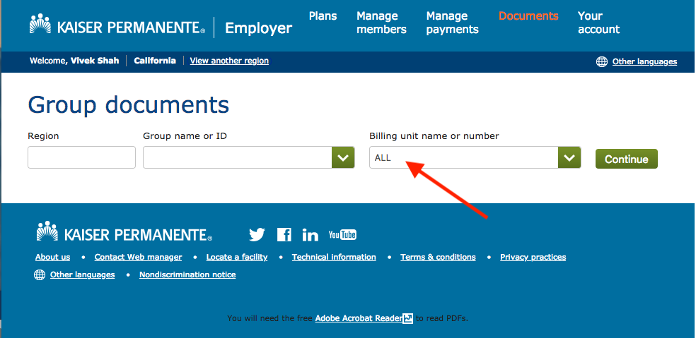 permanente kaiser billing invoice